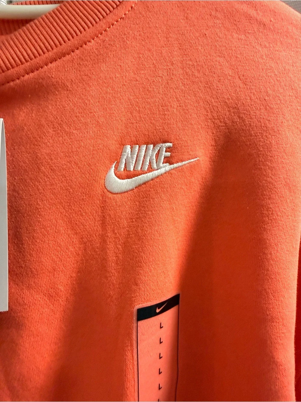 Nike Girls L Coral Orange Oversized Crewneck Sweatshirt NWT